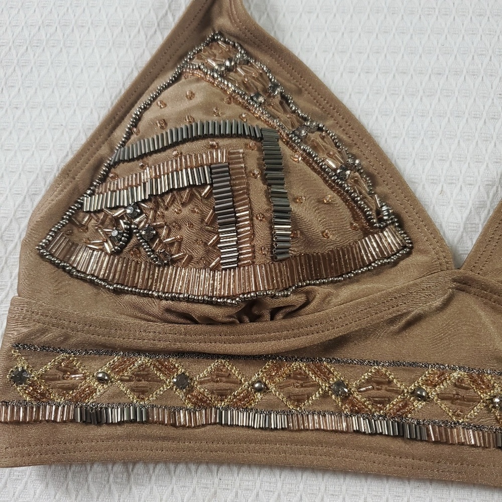 River Island Beaded Boho Gypsy Bikini Top - Picture 2 of 6
